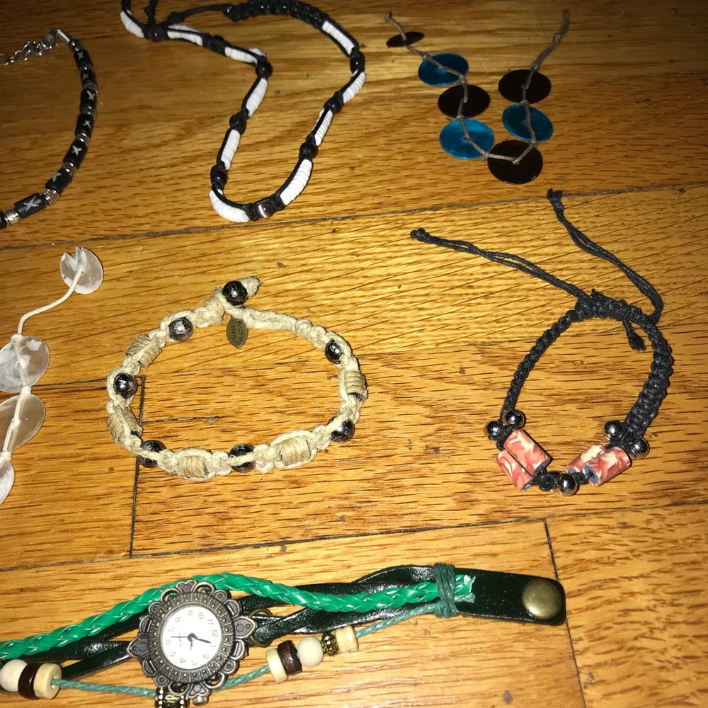 7 bracelets shell hemp wrap around nautical watch surfer beach tropical anchor - Picture 3 of 4